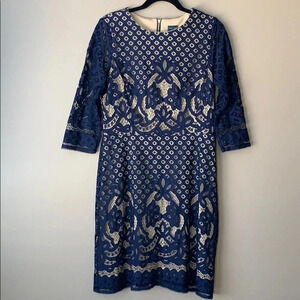 Gabby Skye navy lace 3/4 sleeve dress sz 12
